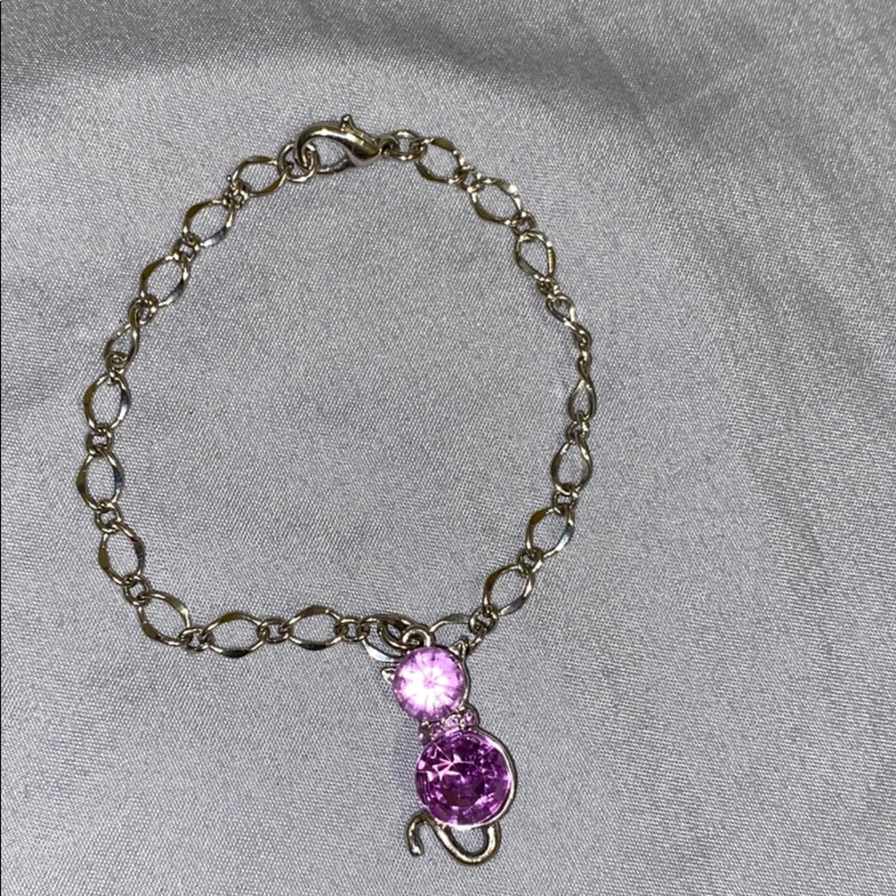Purple gem cat bracelet